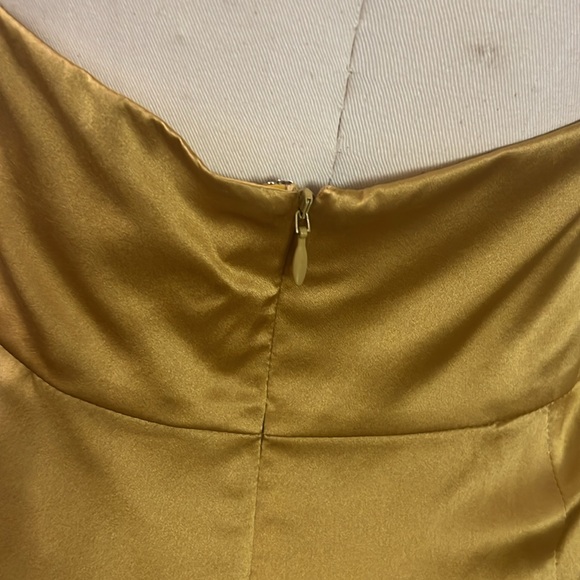 Amanda Uprichard Martine silk dress. Gold size large NWT - Picture 6 of 10